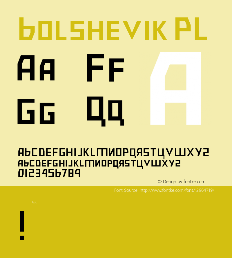 Bolshevik PL Version 0.19 Font Sample