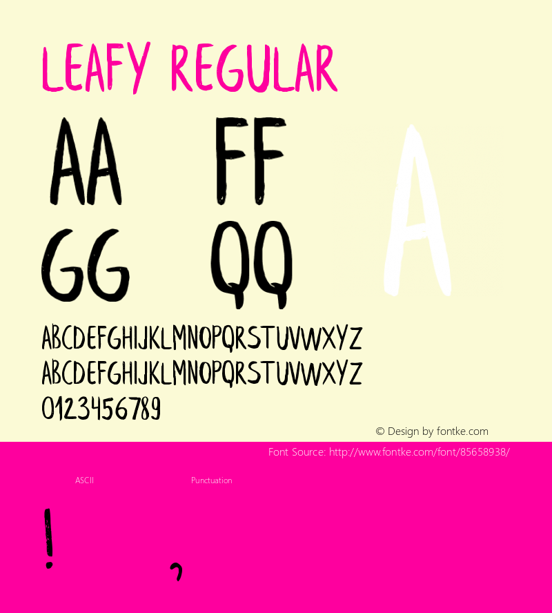 Leafy Version 1.000 Font Sample