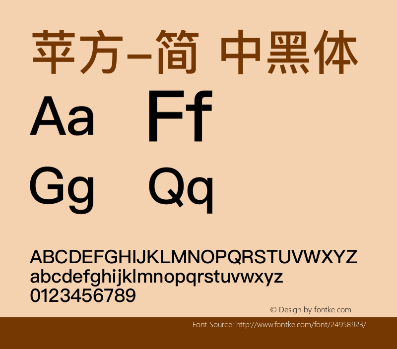 苹方-繁 中黑体  Font Sample