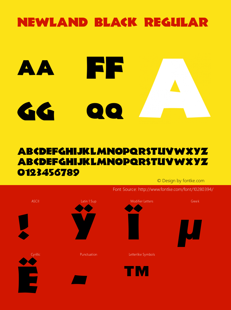 Newland Black Regular 001 Font Sample