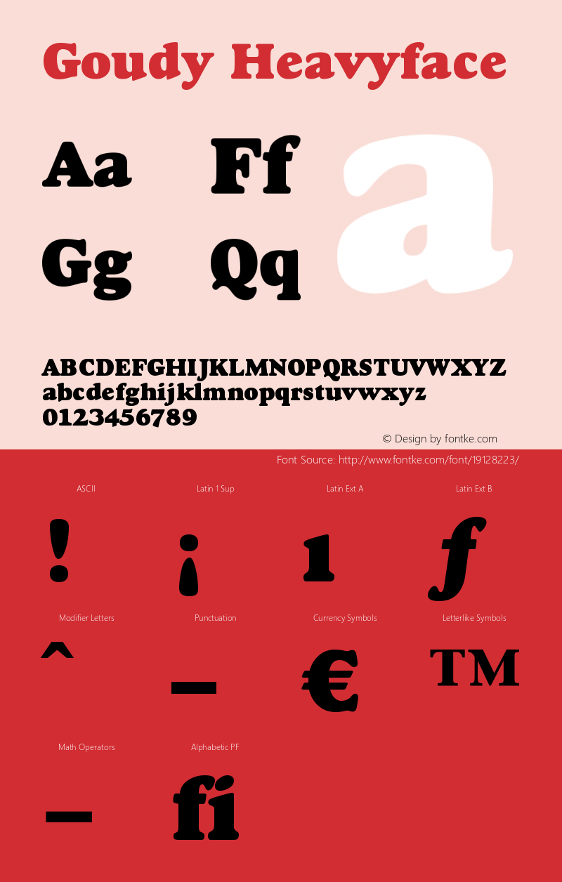 Goudy Heavyface Version 001.002 Font Sample