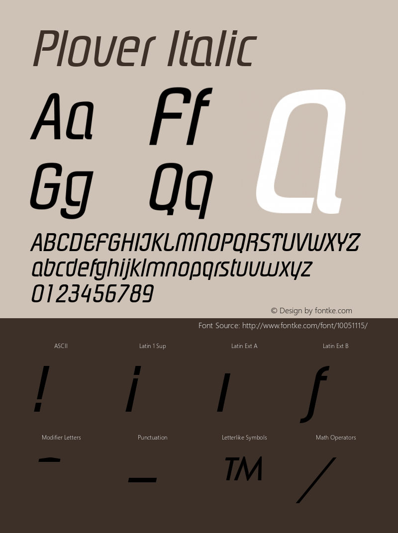 Plover Italic The WSI-Fonts Professional Collection Font Sample
