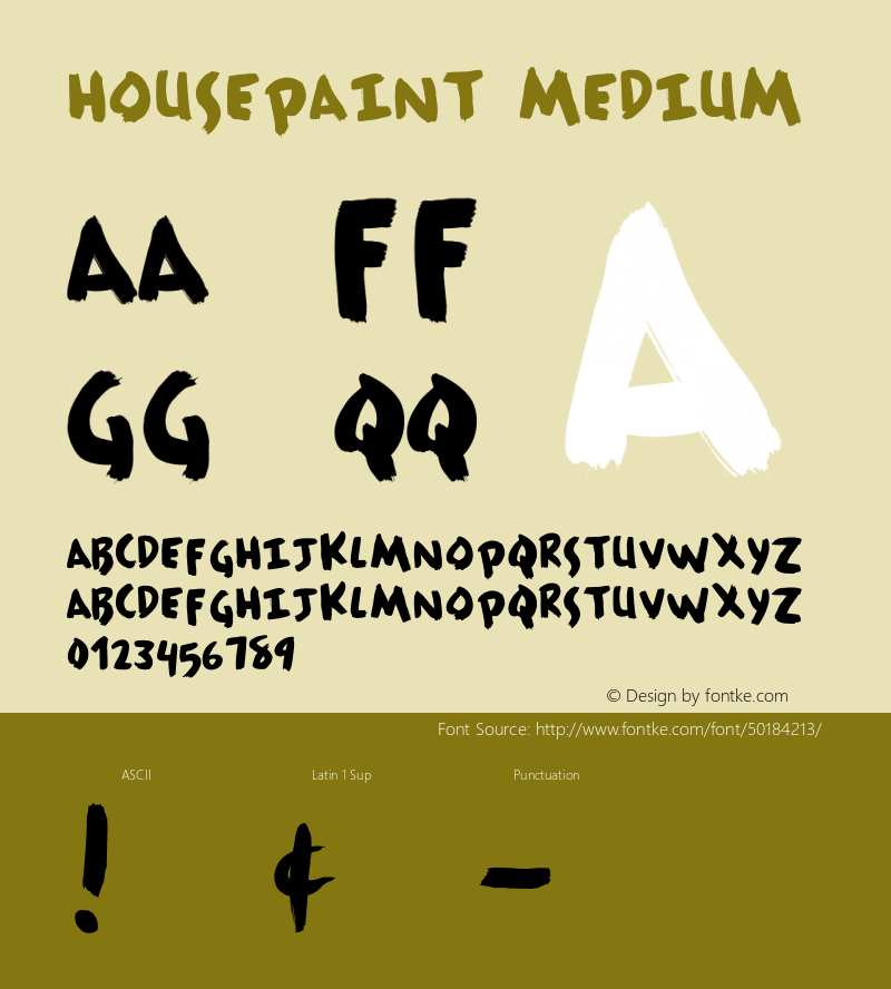 HousePaint 001.000 Font Sample