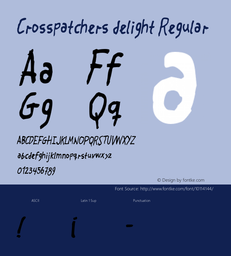 Crosspatchers delight Regular 2 Font Sample