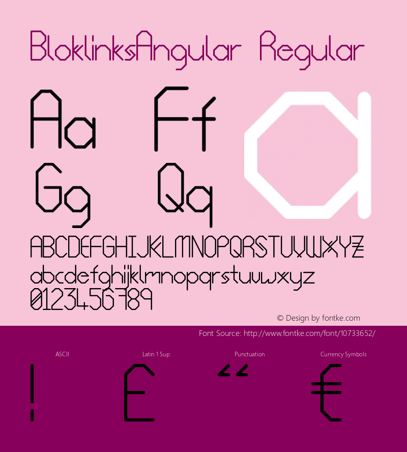 BloklinksAngular Regular Version 1.0 Font Sample