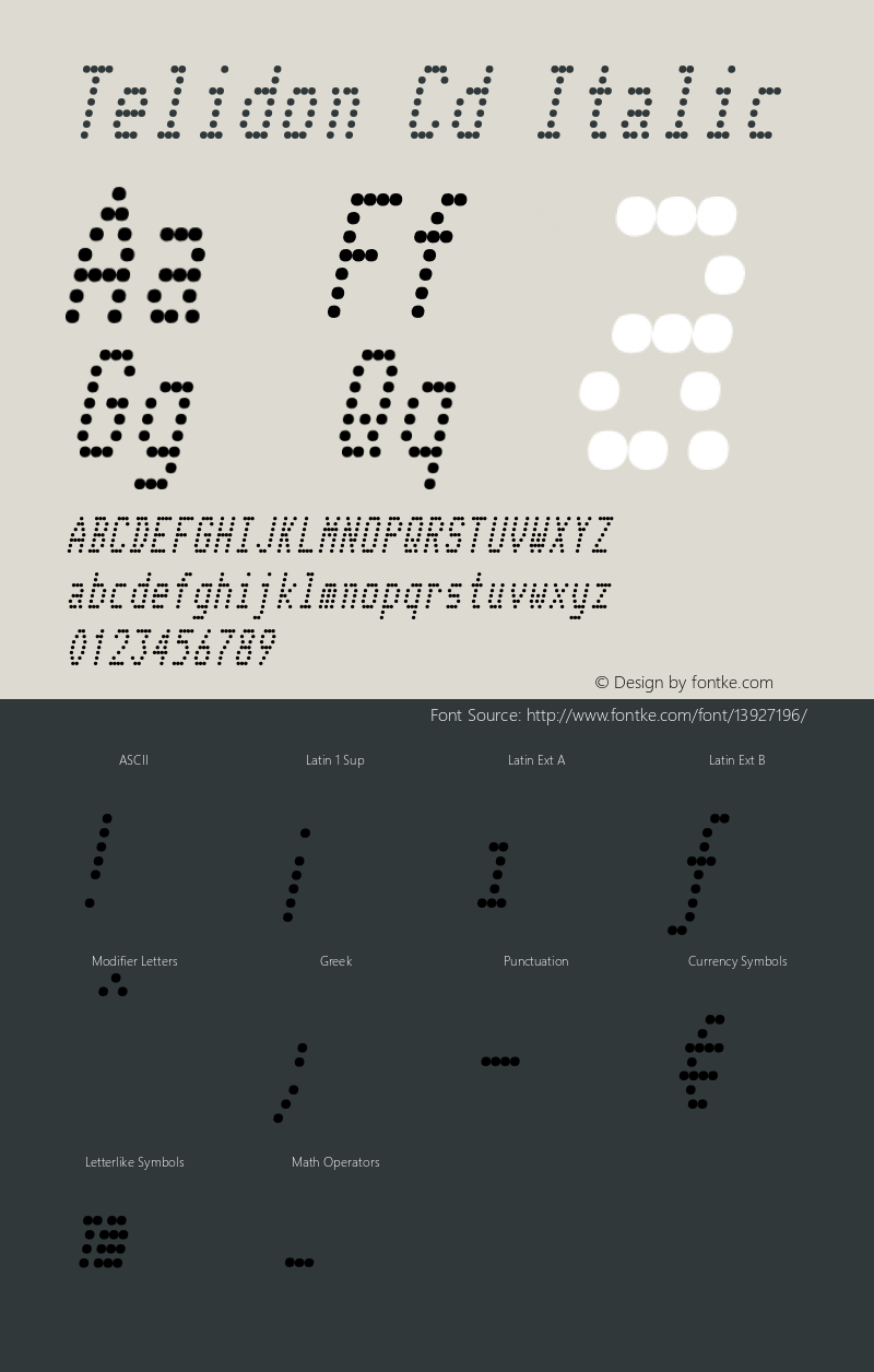 Telidon Cd Italic Version 2.01 2003 Font Sample