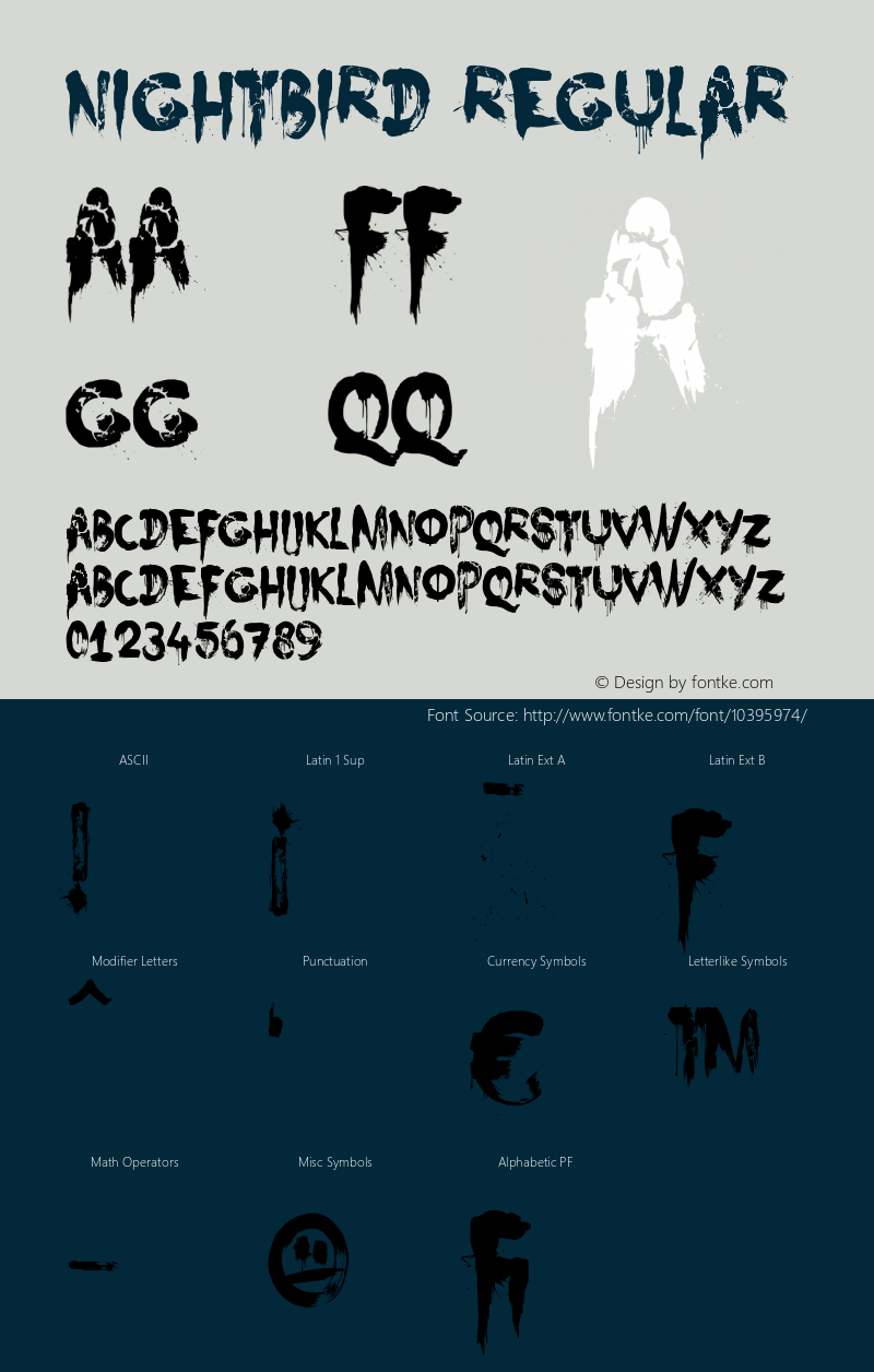 Nightbird Regular Version 1.001 Font Sample