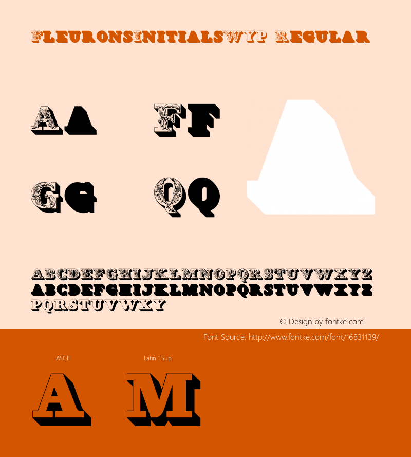 FleuronsInitialsW90 Regular Version 1.00 Font Sample