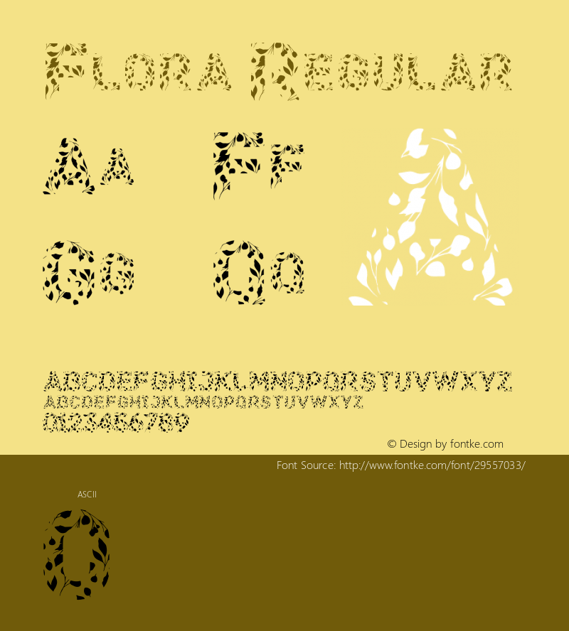 Flora Version 1.000 Font Sample
