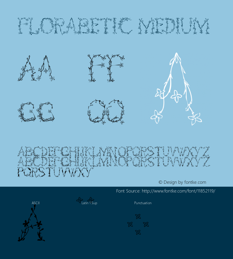 Florabetic Medium Version 1.0 2005-03-05 Font Sample