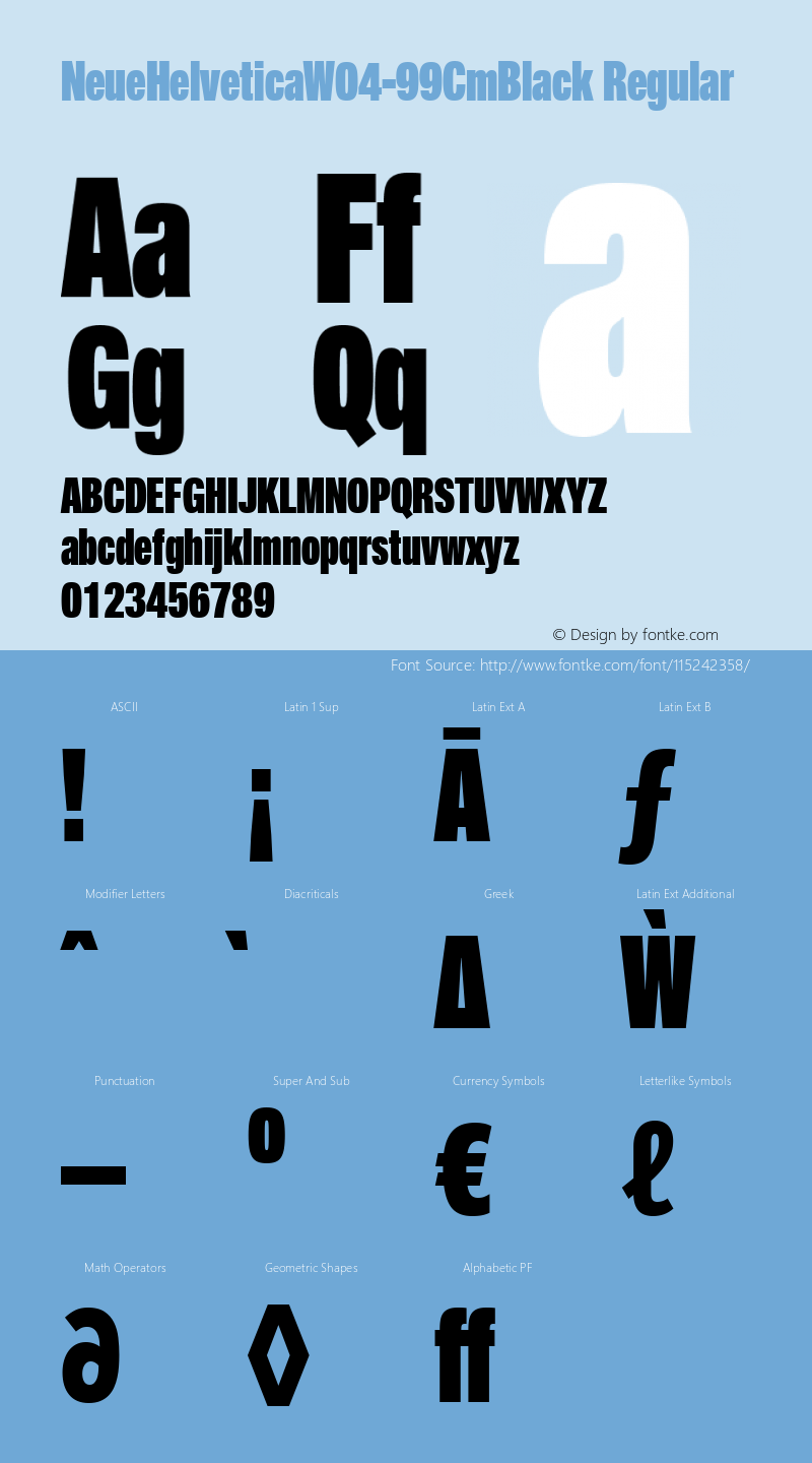 Neue Helvetica W04 99 Cm Black Version 1.000 Font Sample