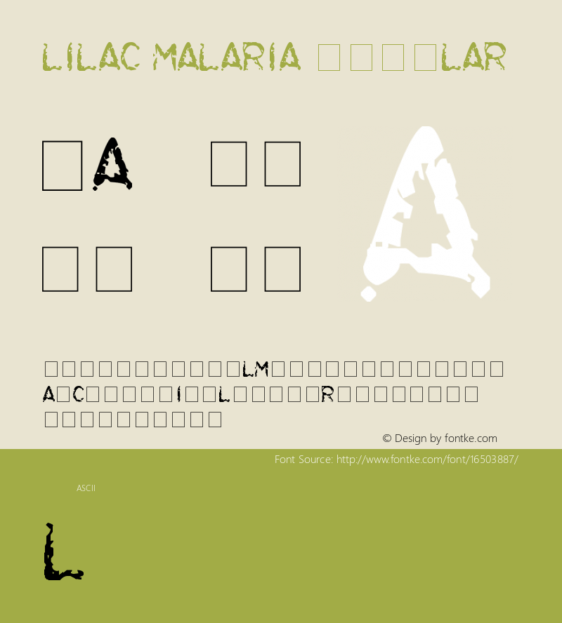 Lilac Malaria Regular Updated Feb. 2007 Font Sample