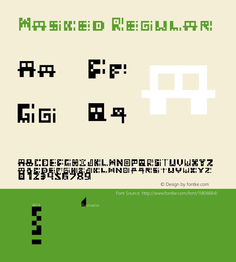 Masked Regular Version 1.0 Font Sample