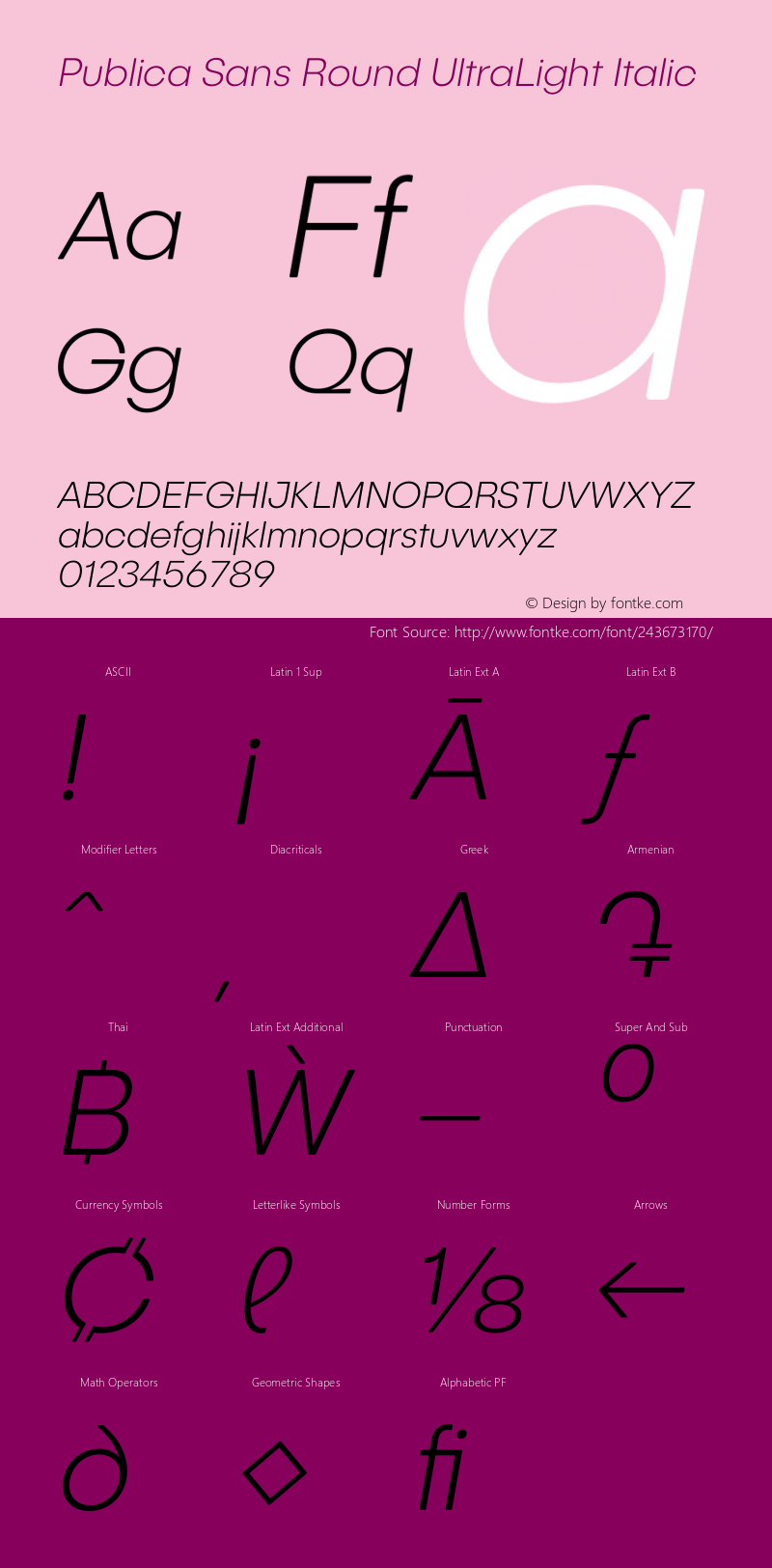 Publica Sans Round UltraLight Italic Version 1.000 (2021-01-26) | FøM Mod图片样张