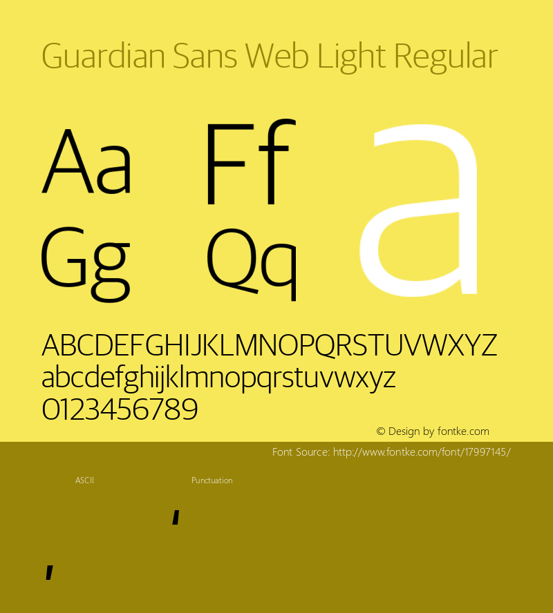 Guardian Sans Web Light Regular Version 001.002 2009 Font Sample