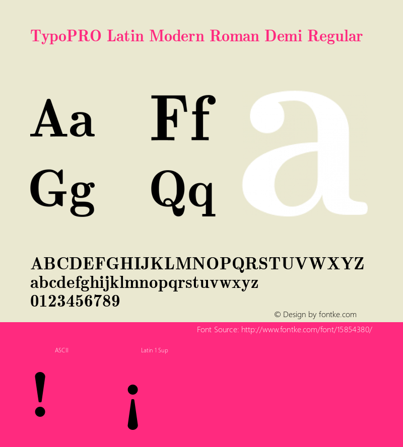 TypoPRO Latin Modern Roman Demi Regular Version 2.004;PS 2.004;hotconv 1.0.49;makeotf.lib2.0.14853 Font Sample