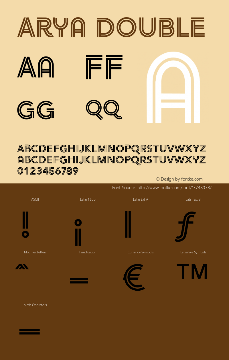 Arya Double Version 1.00 Font Sample