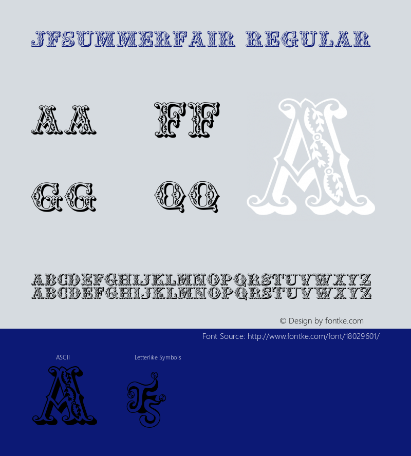 JFSummerFair Regular December 2000: jester.fonts@virgin.net Font Sample