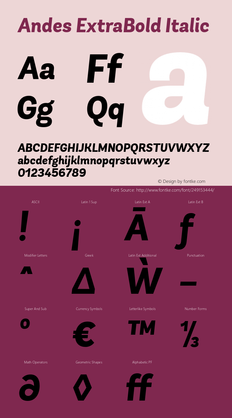 AndesExtraBold-Italic 1.000图片样张