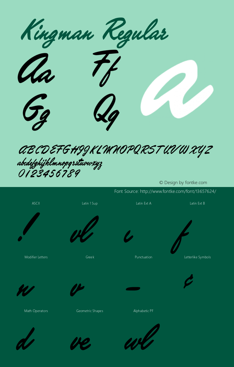 Kingman Regular 001.000 Font Sample