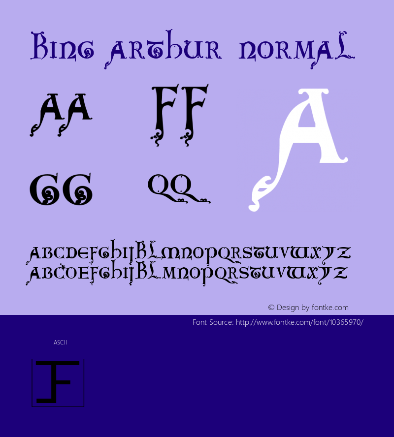 King Arthur Normal 1.0 Sun May 23 15:48:51 1993 Font Sample