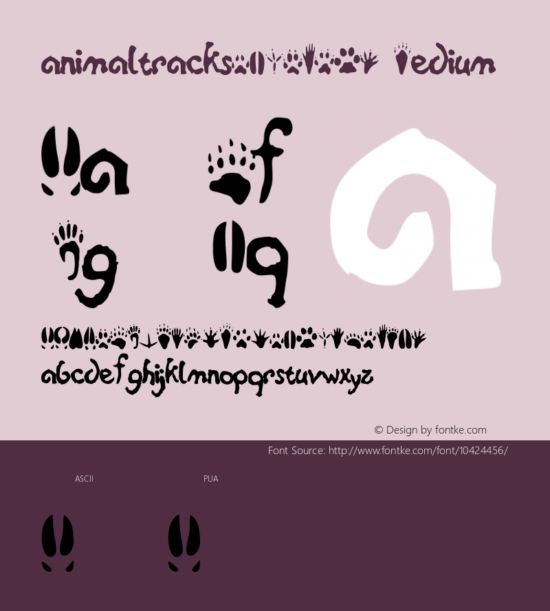 animaltracksPQSEWVRZ Medium Version 001.000 Font Sample