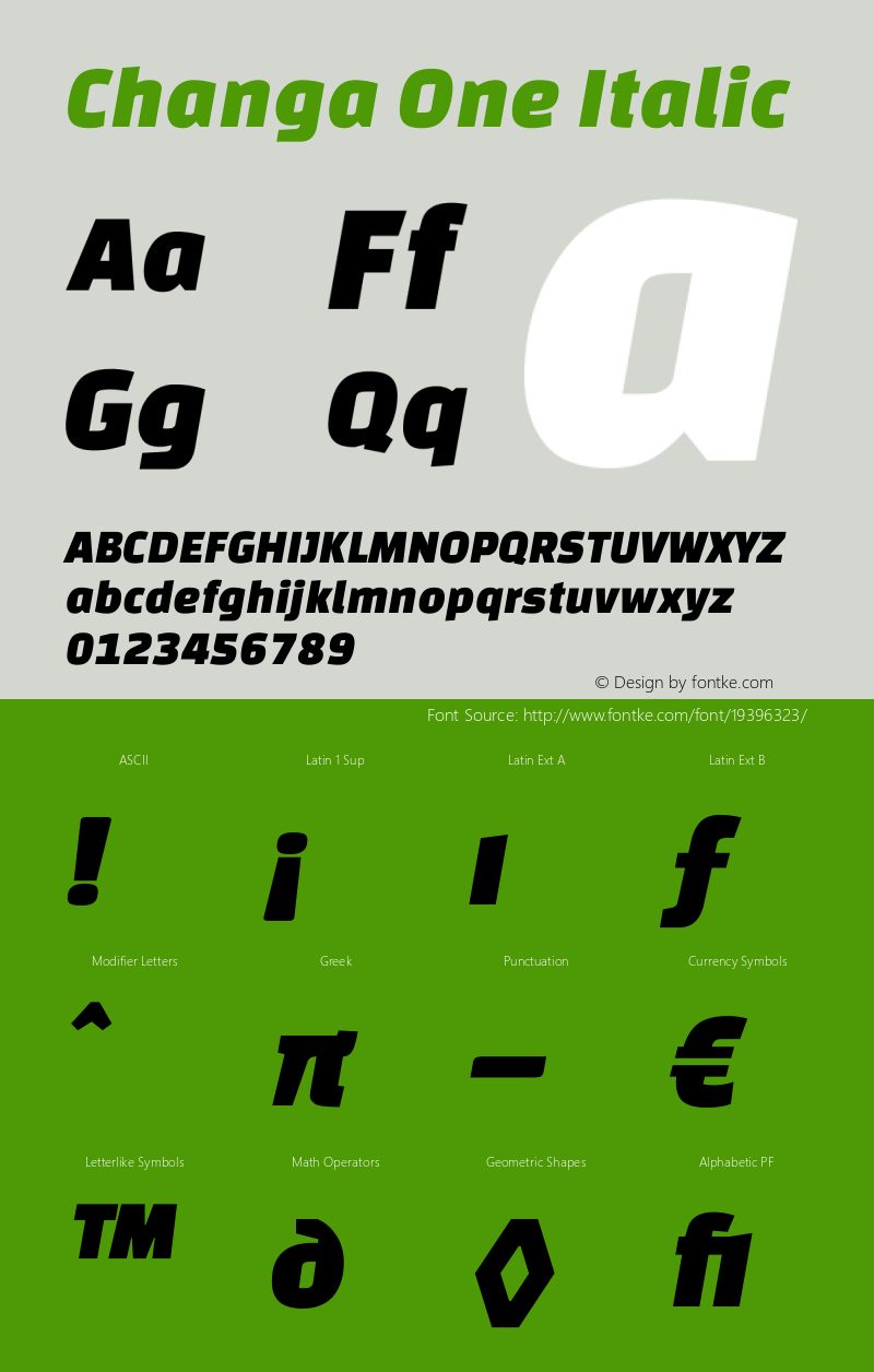 ChangaOne-Italic Version 1.003 Font Sample