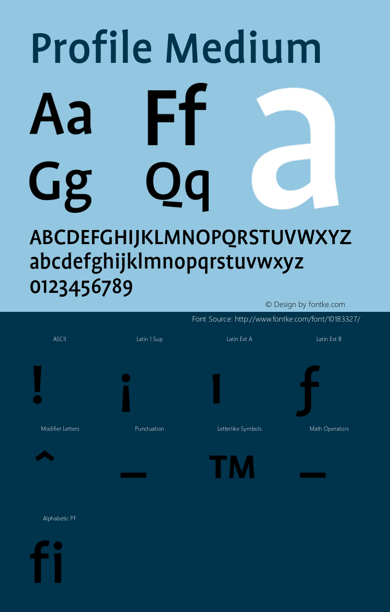 Profile Medium 001.000 Font Sample