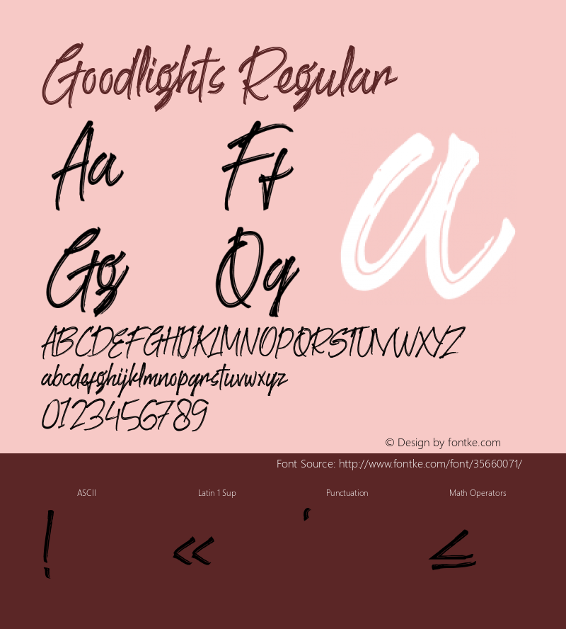 Goodlights Version 1.00;July 30, 2019;FontCreator 12.0.0.2525 64-bit Font Sample