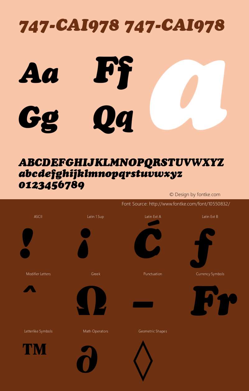 747-CAI978 747-CAI978 Version 3.0 Font Sample