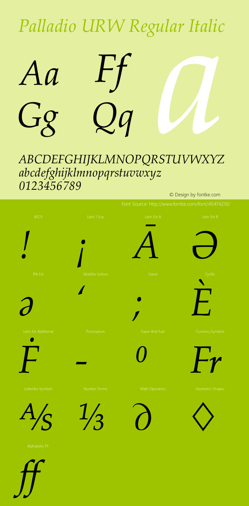 PalladioURW-RegIta Version 1.000;PS 1.00;hotconv 1.0.57;makeotf.lib2.0.21895 Font Sample