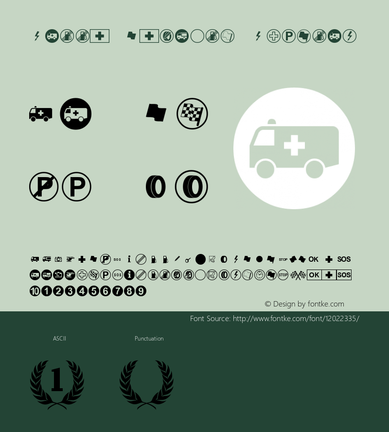 Rally Symbols Regular 001.000 Font Sample