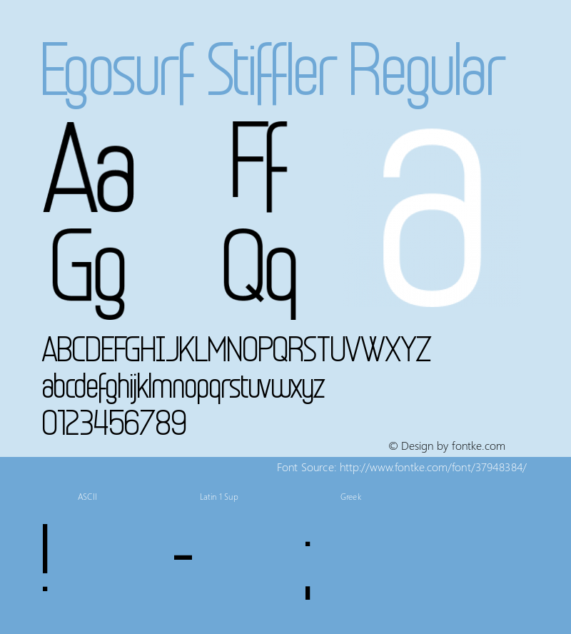 Egosurf Stiffler Version 1.00;September 7, 2019;FontCreator 11.5.0.2430 64-bit Font Sample