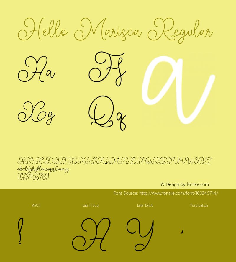 Hello Marisca Version 1.017;Fontself Maker 3.5.1 Font Sample