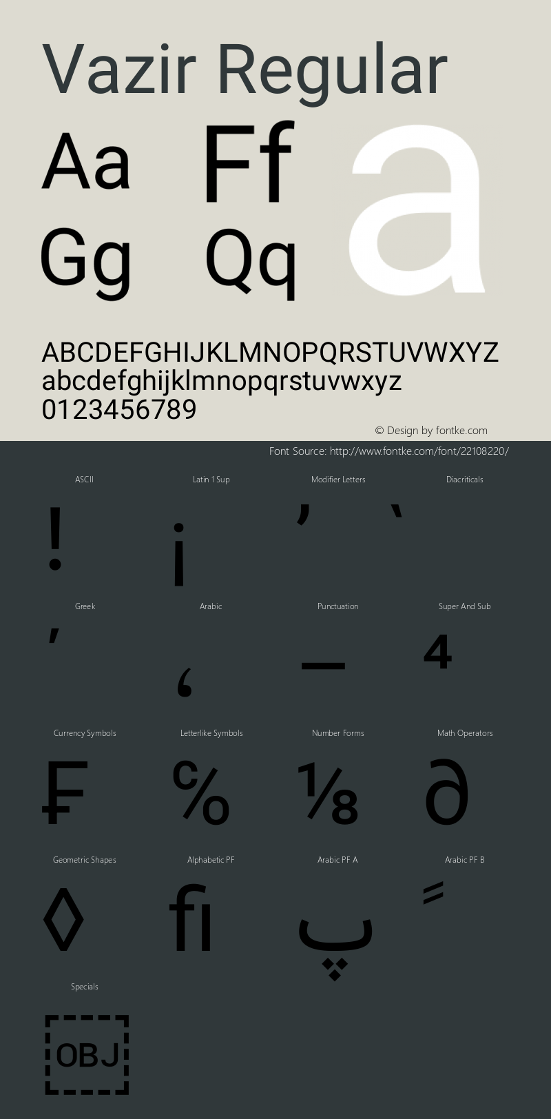 Vazir Version 10.0.1 Font Sample