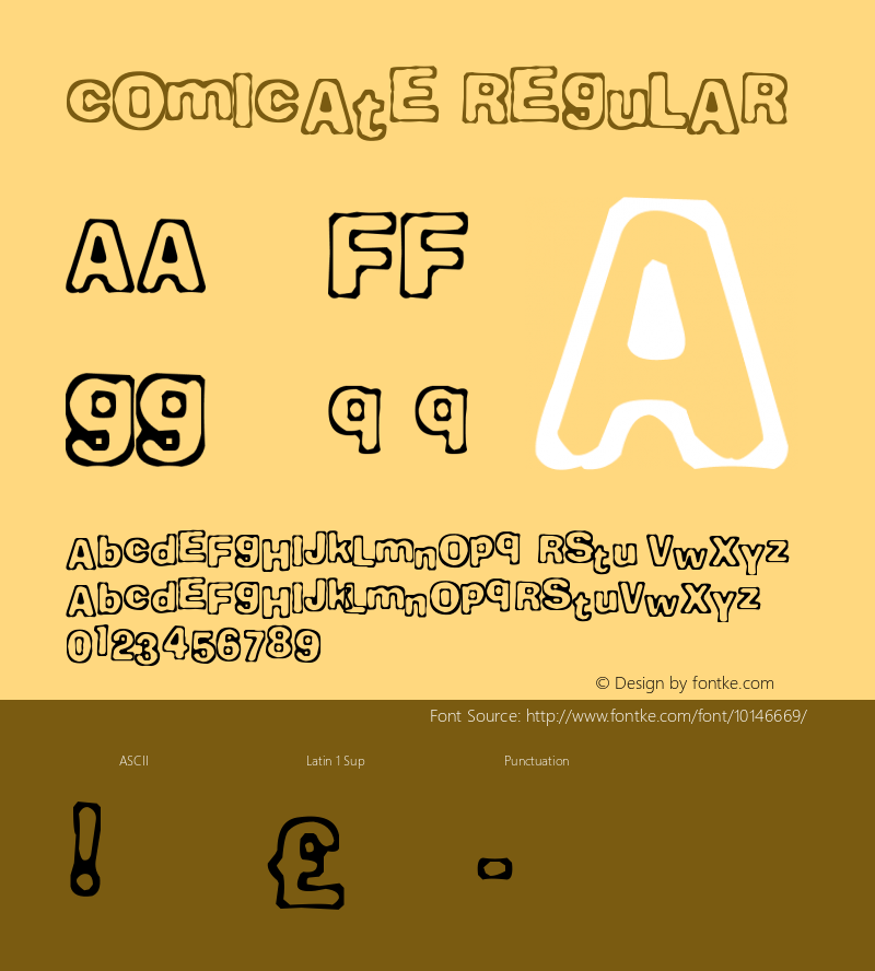 Comicate Regular .ttf Font Sample