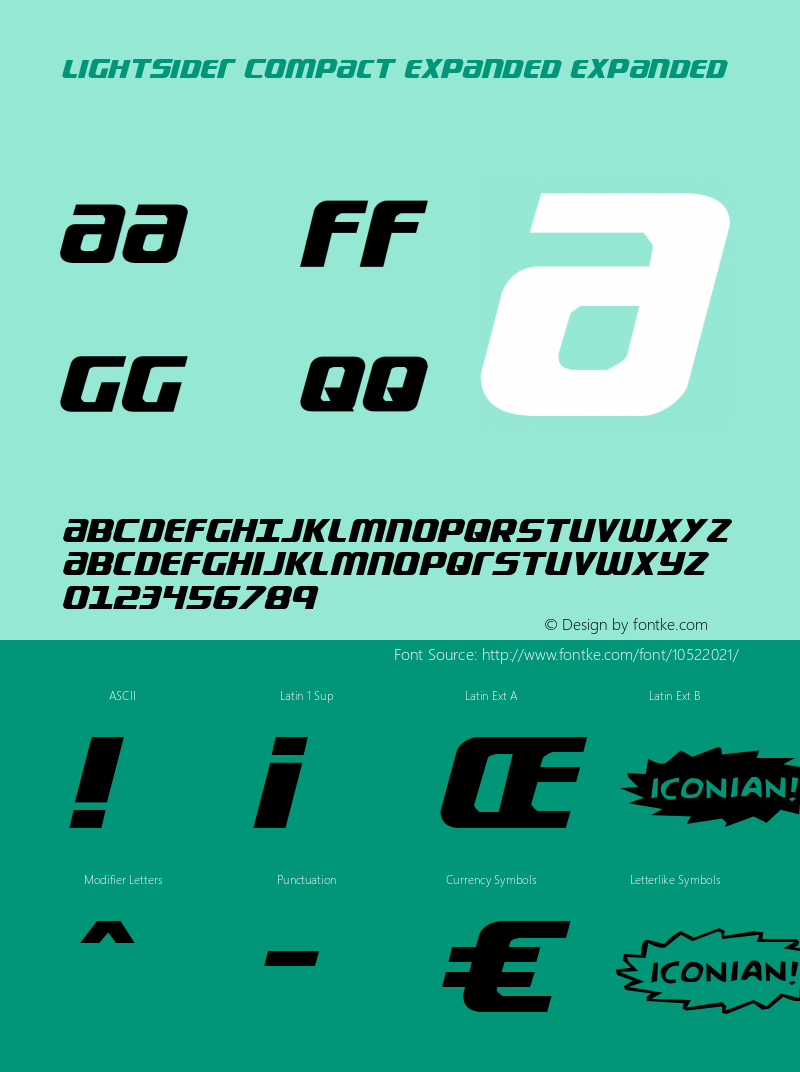Lightsider Compact Expanded Expanded 001.000 Font Sample