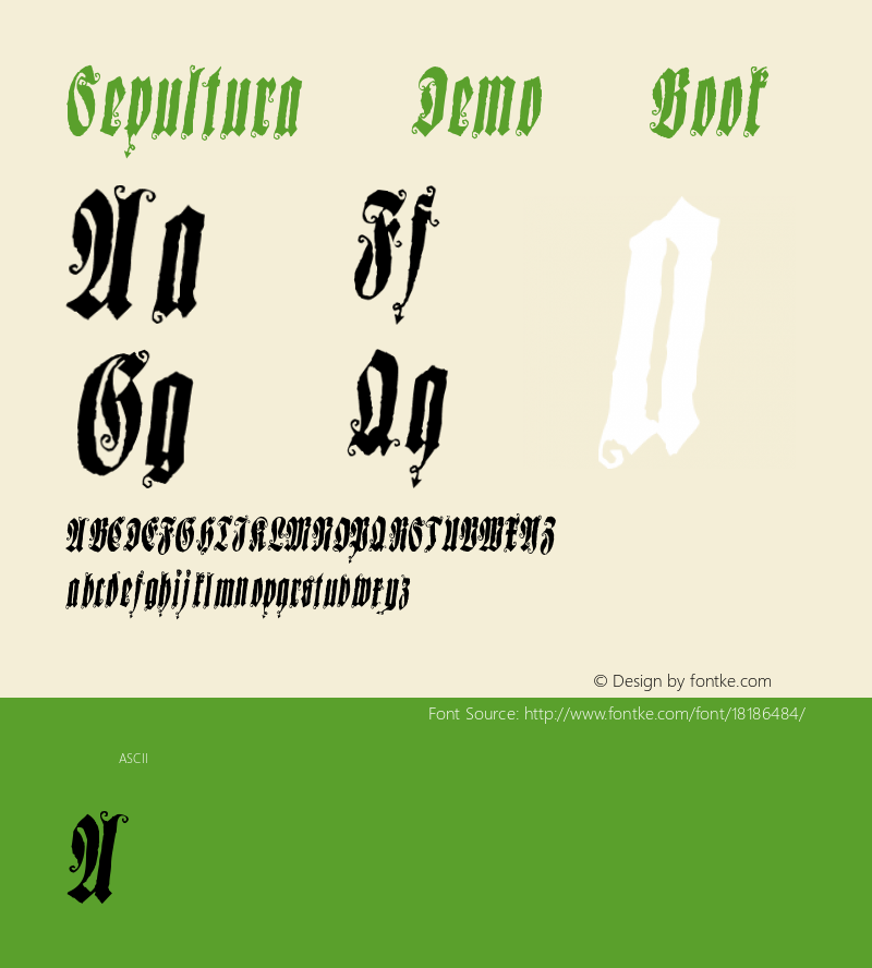 Sepultura Demo Book Version Macromedia Fontograp Font Sample
