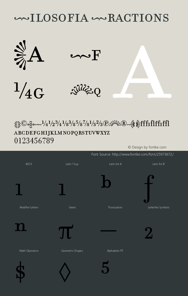 FilosofiaFractions Version 001.000 Font Sample