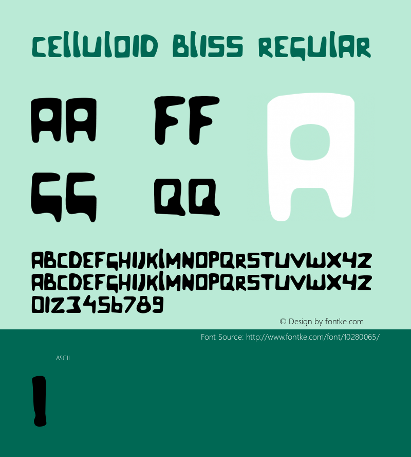 Celluloid Bliss Regular Version 1.00 Font Sample
