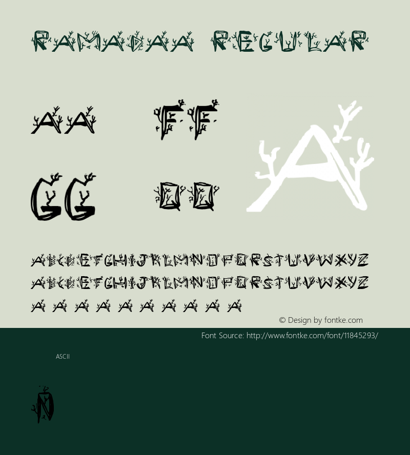 Ramada1 Regular Version 1.0 Font Sample