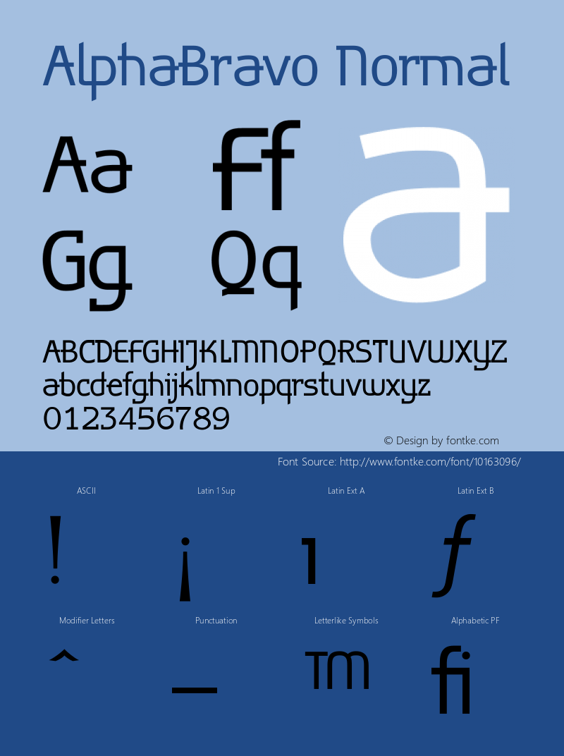 AlphaBravo Normal PDF Extract Font Sample