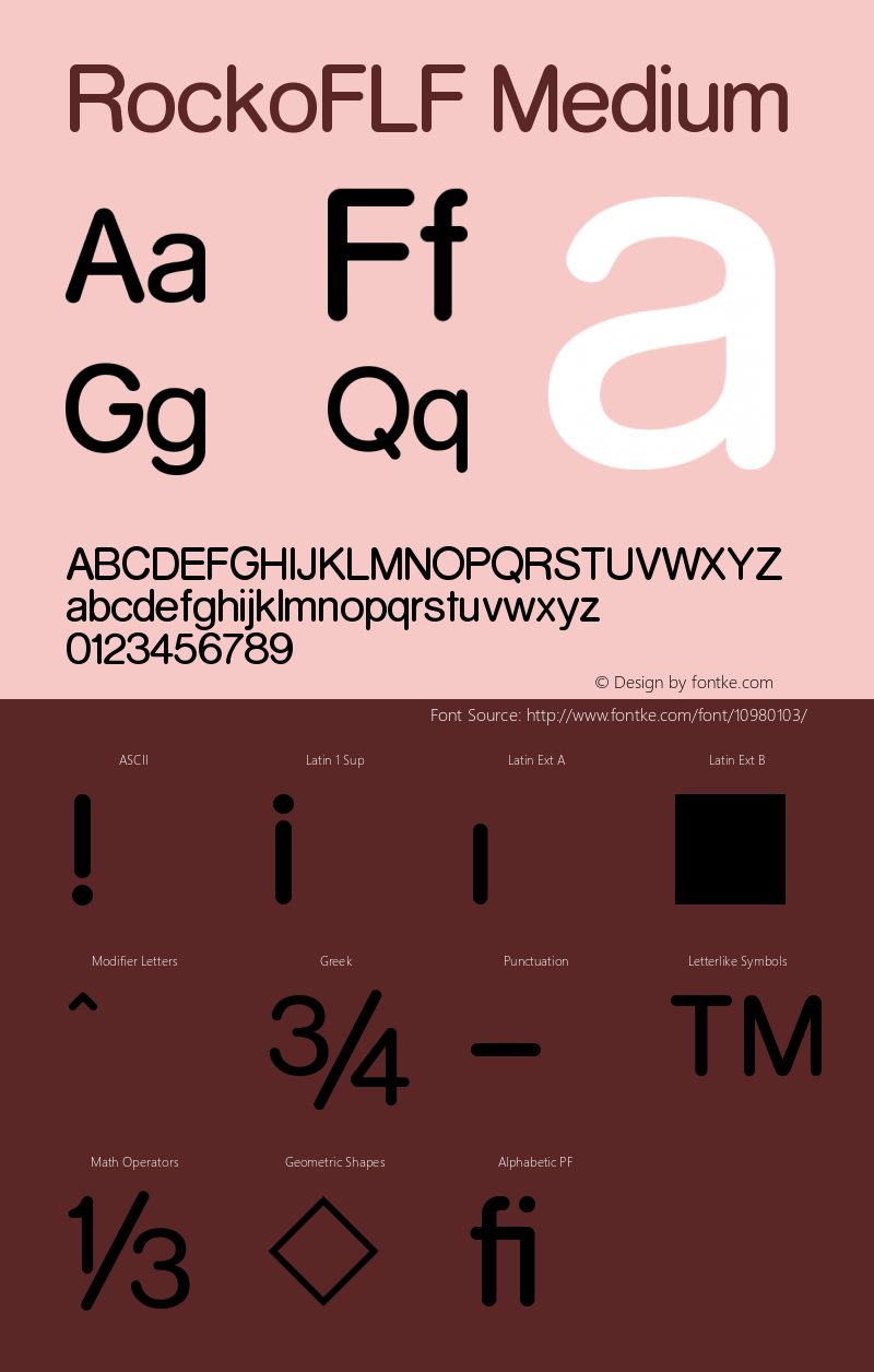 RockoFLF Medium Version 001.000 Font Sample