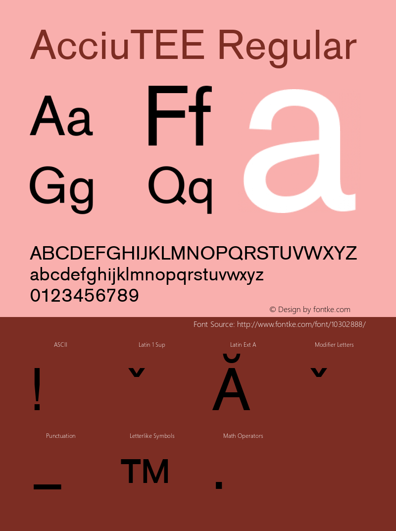 AcciuTEE Regular 001.004 Font Sample