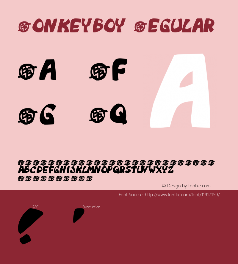 Monkeyboy Regular Version 1.0 Font Sample