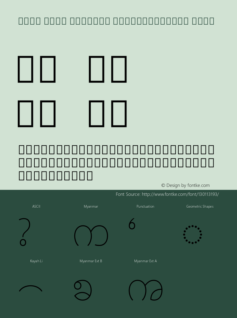 Noto Sans Myanmar SemiCondensed Thin Version 2.001 Font Sample