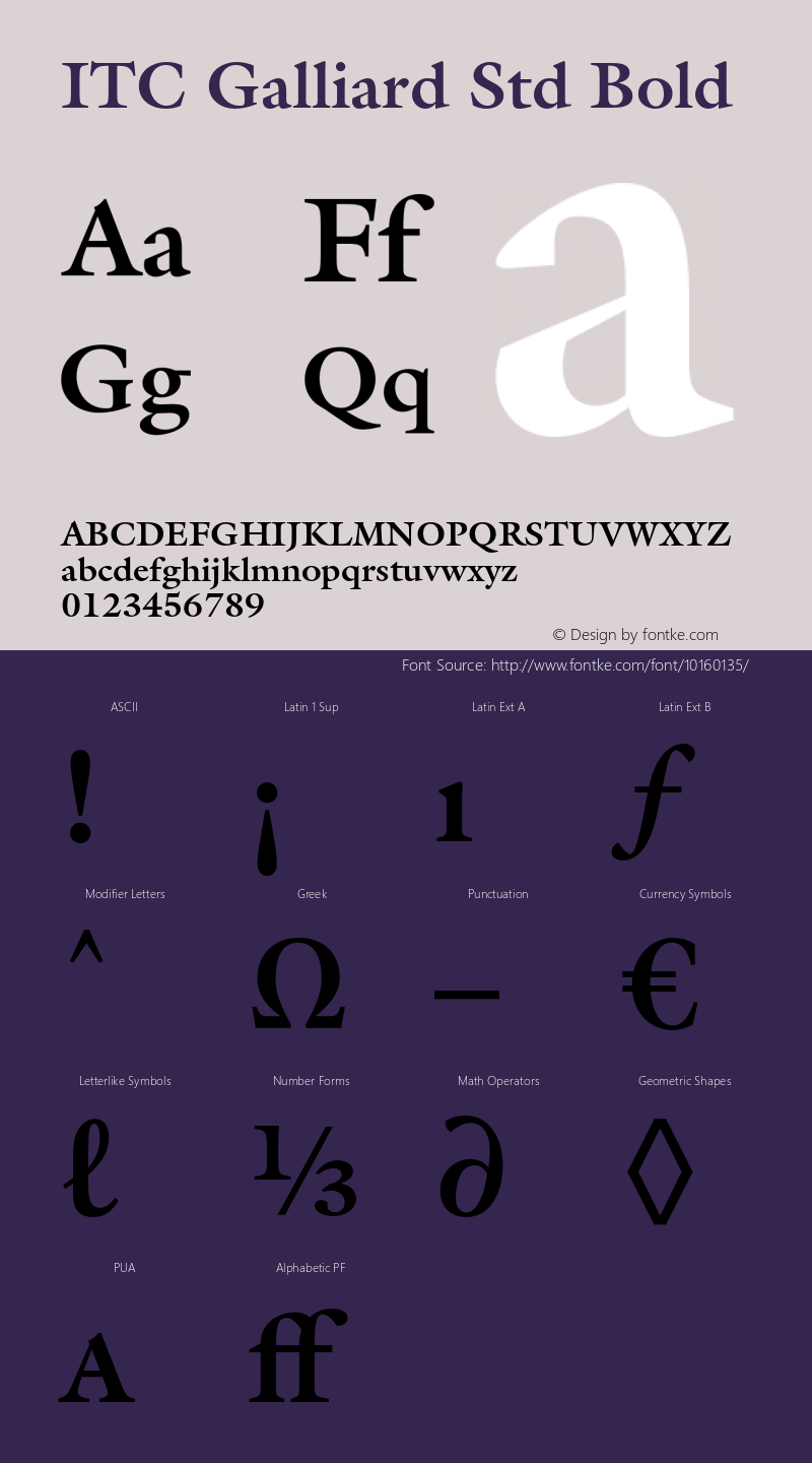 ITC Galliard Std Bold Version 1.000;PS 001.000;hotconv 1.0.38 Font Sample