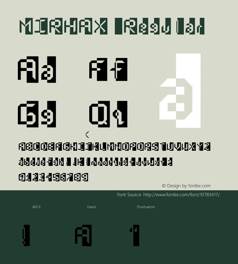 MIRHAX Regular Version 1.0 Font Sample