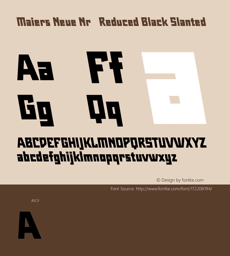 Maiers Neue Nr.8 Reduced Black Slanted Version 1.001图片样张