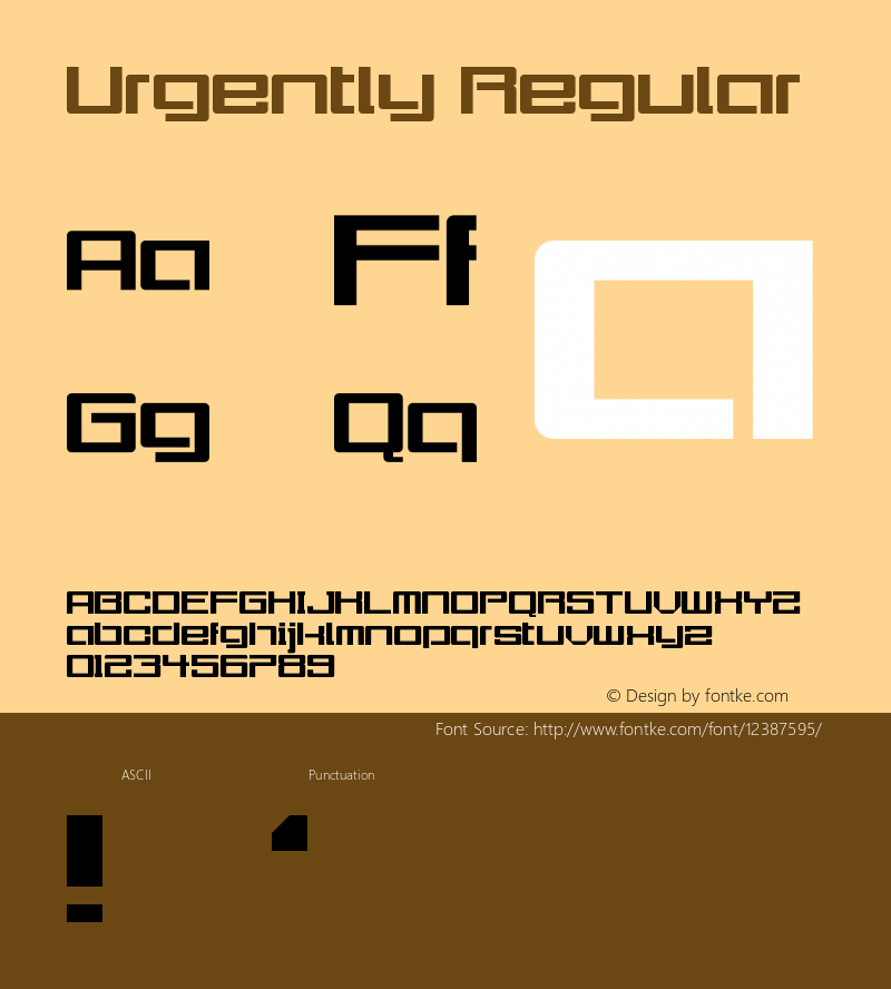 Urgently Regular Version 1.0 Font Sample